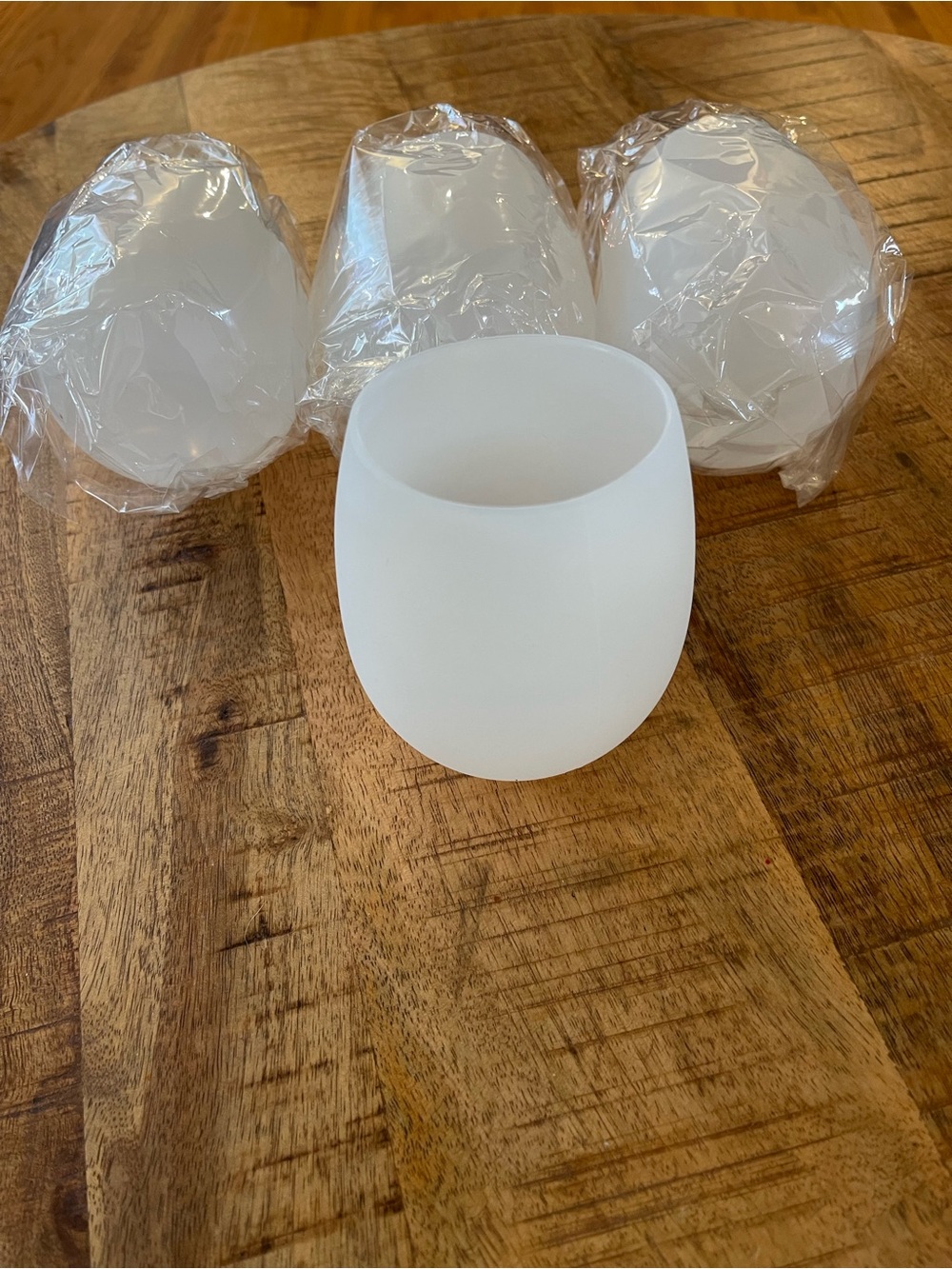 Frosted White Silicone Wine Glass Tumblers - Set of 4